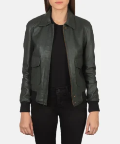 Westa A-2 Green Leather Bomber Jacket