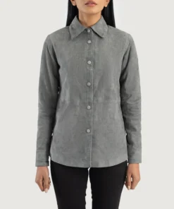 Zenith Grey Suede Leather Shirt Jacket